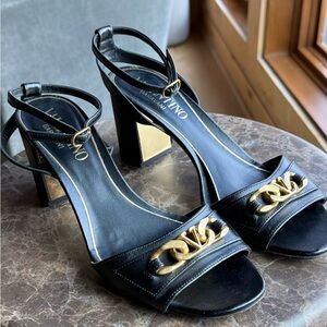 Valentino Black Leather Footwear